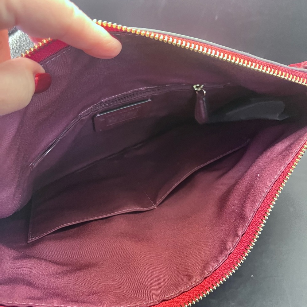 Coach Women's Magenta Leather Crossbody Bag - Picture 9 of 12